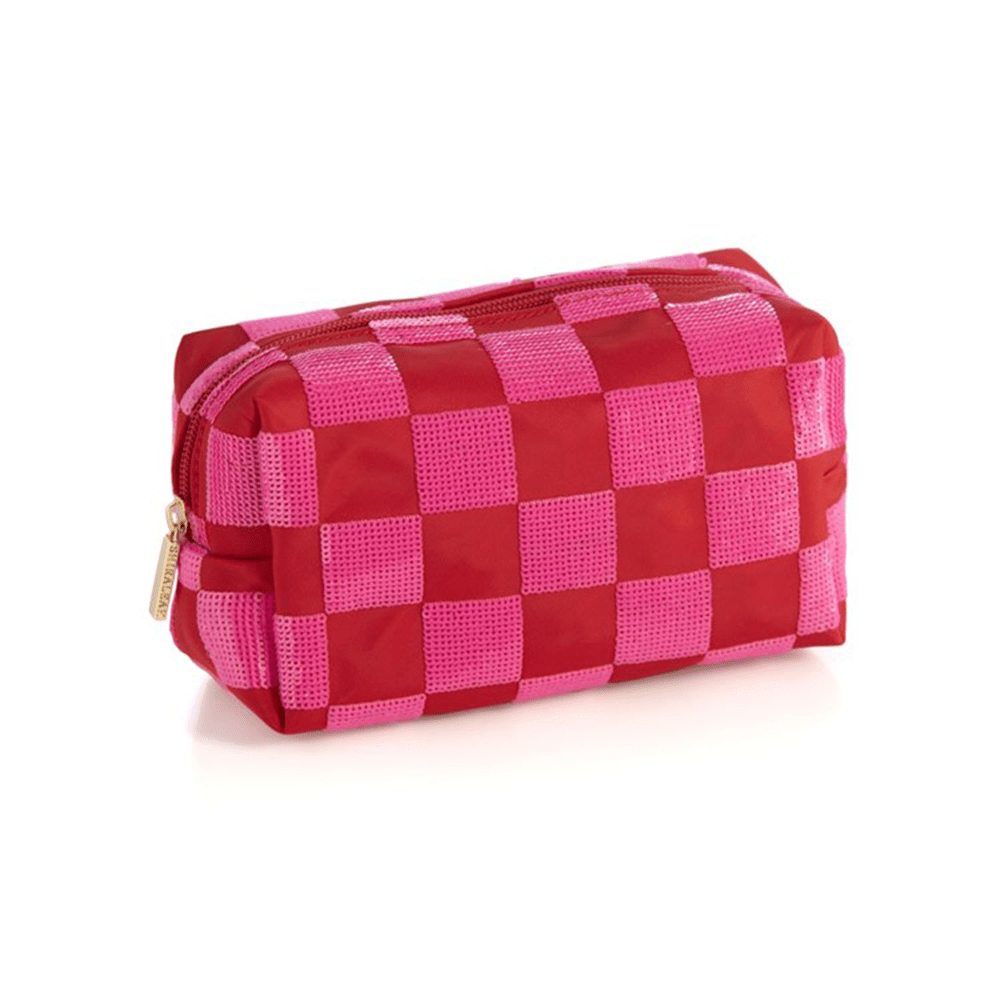Cara Check Pattern Cosmetic Bag
