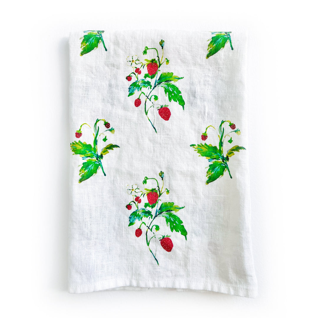 Wild Strawberries Tea Towel