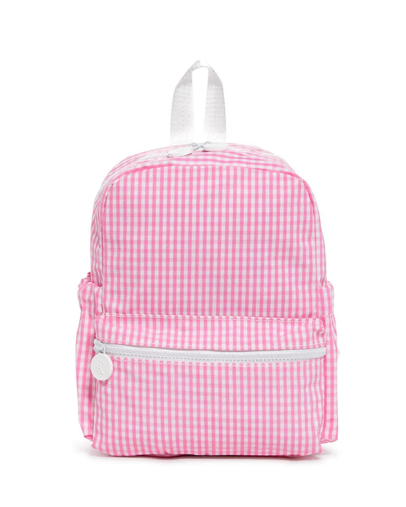 classic and mini backpack discount store TRVL Mini Backer Gingham Pink