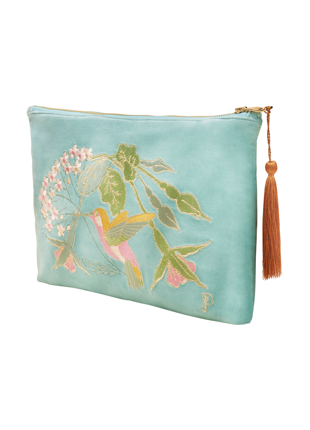 Zip Pouch - Hummingbird - Aqua