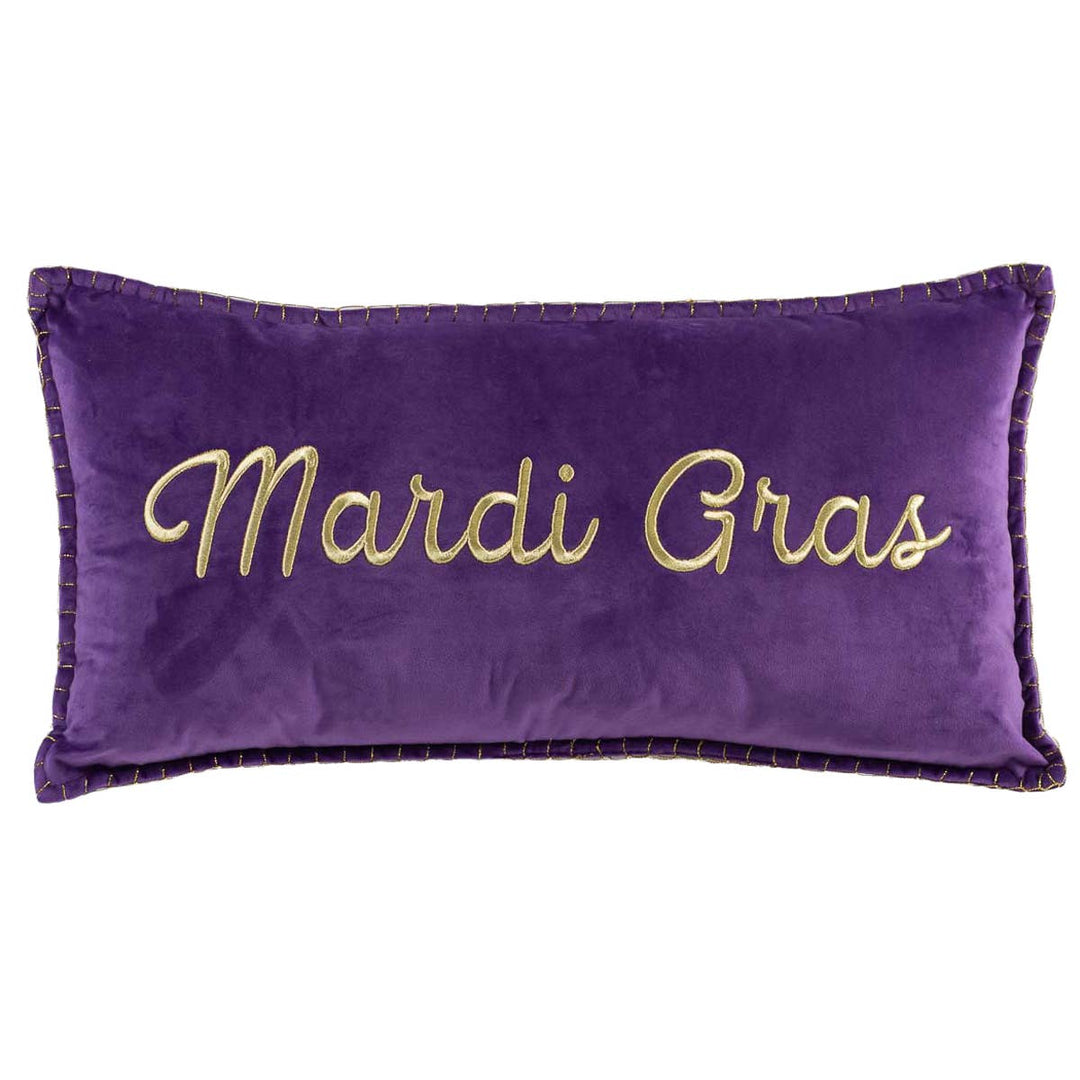 The Royal Standard - Royal Mardi Gras Lumbar Pillow Purple/Gold 13x24
