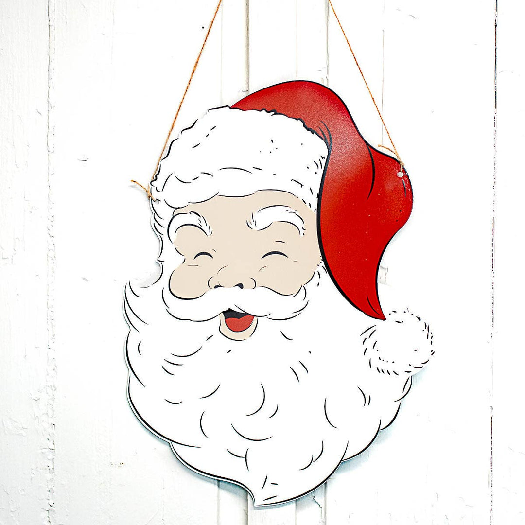 The Royal Standard - Santa Door Hanger White/Red 14.75x19.75