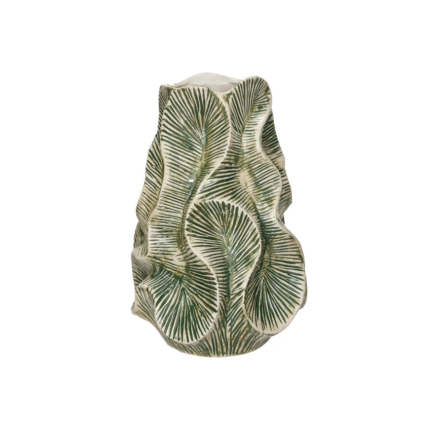 Textured Stoneware Organic Shaped Vase (Each One Will Vary)