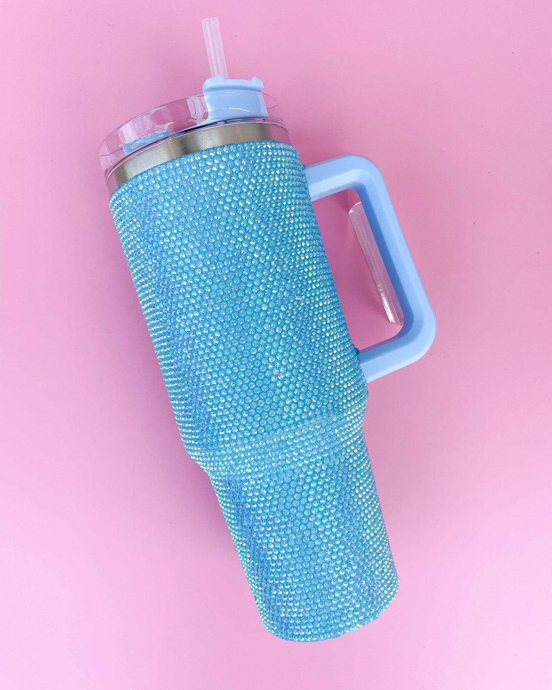 Rock Paper Scissors - Rhinestone 40oz Stainless Tumbler: Blue