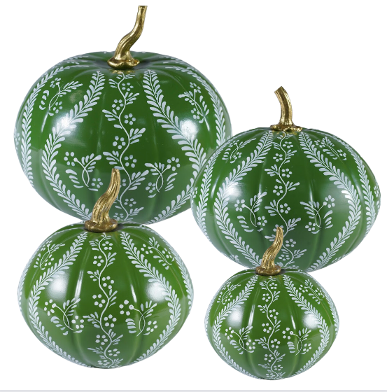 The Enchanted Home - STUNNING GREEN TRELLIS AND VINE PUMPKIN (5 SIZES): 6"