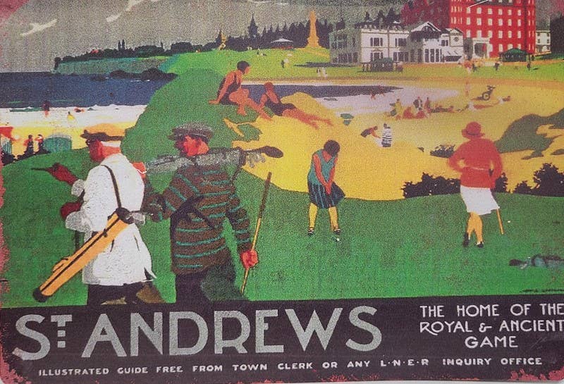 Vintage Golf Gifts - Vintage Golf Sign - St Andrews Golf Course