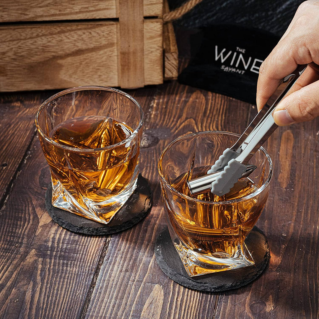 The Wine Savant Luxurious Twist Glasses with Bullet Whiskey