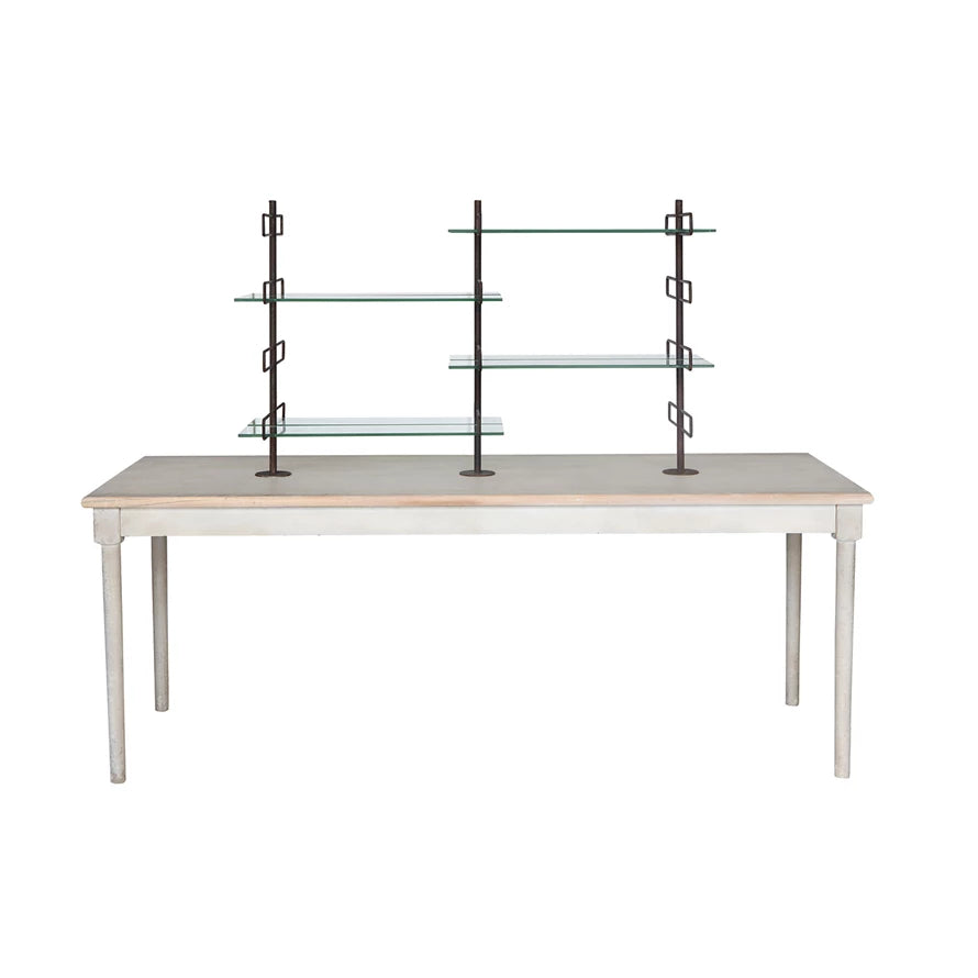 Vintage Reproduction Table with Shelves
