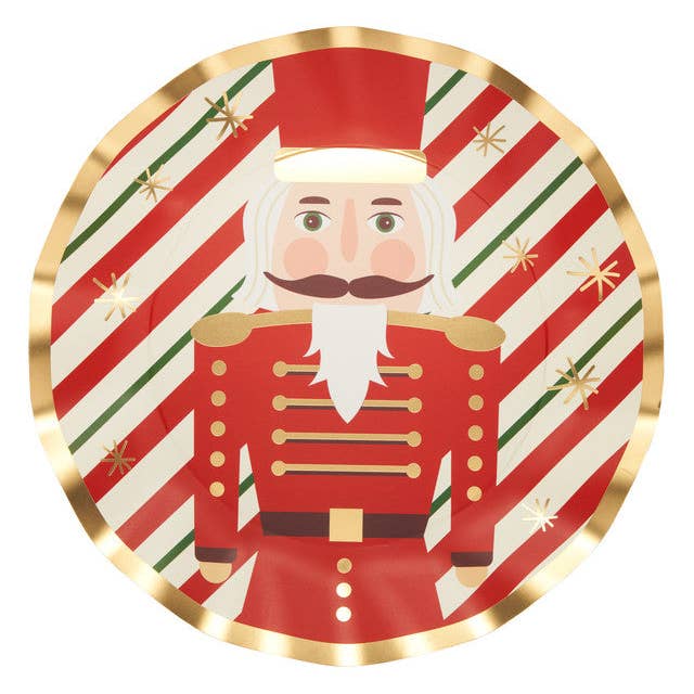 Wavy Dinner Plate Nutcracker Christmas/8 Pkg