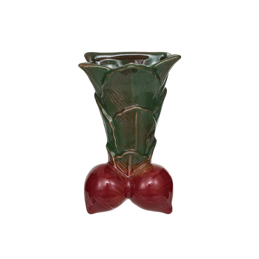Vintage Reproduction Stoneware Radish Shaped Wall Vase (Each One Will Vary)
