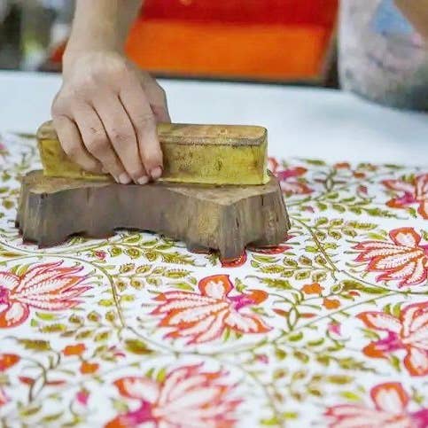 Folklore Couture - Quilted Tote Bag | Pink Floral Tote | Large Shopping Bag