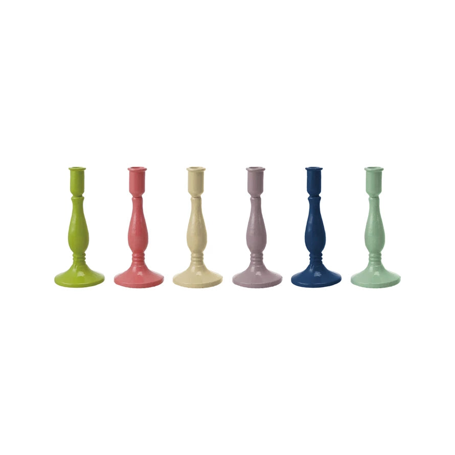 2" Rd x 5"H Cast Iron Taper Holder, 6 Colors