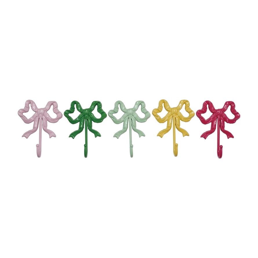 4-3/4"W Metal Bow Shaped Wall Hook, 5 Colors