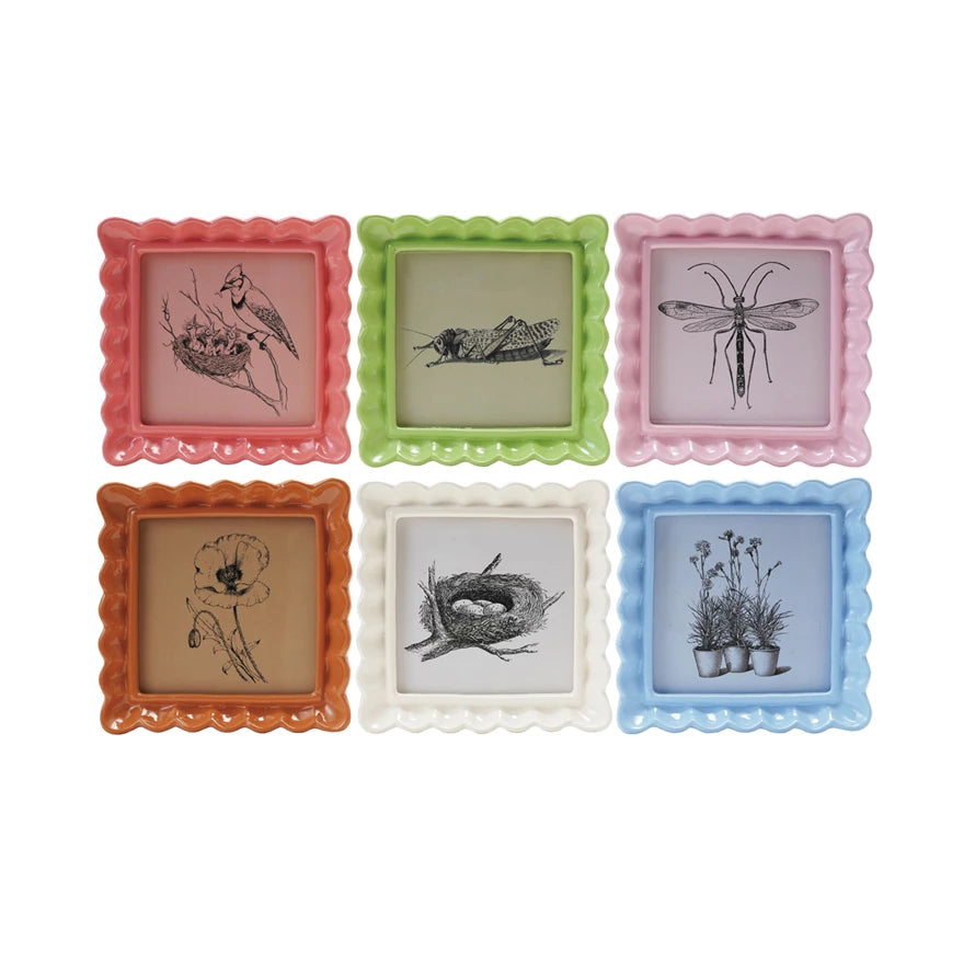 5-1/4" Sq Resin Photo Frame 6 Colors (Holds 4" x 4" Photo)