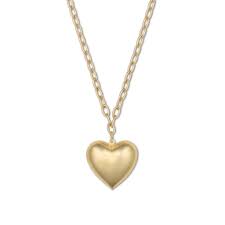 HART: Large Puffy Heart Necklace: 18" Chunky Chain