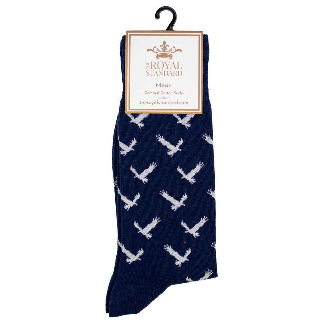 The Royal Standard - Men's Eagle Socks Navy/White One Size