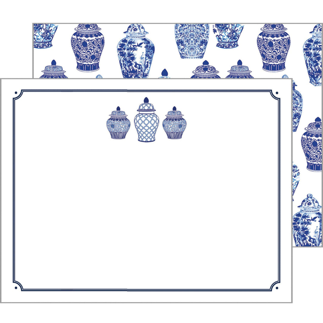 WH Hostess Social Stationery - Ginger Jars Pattern Flat Notecards