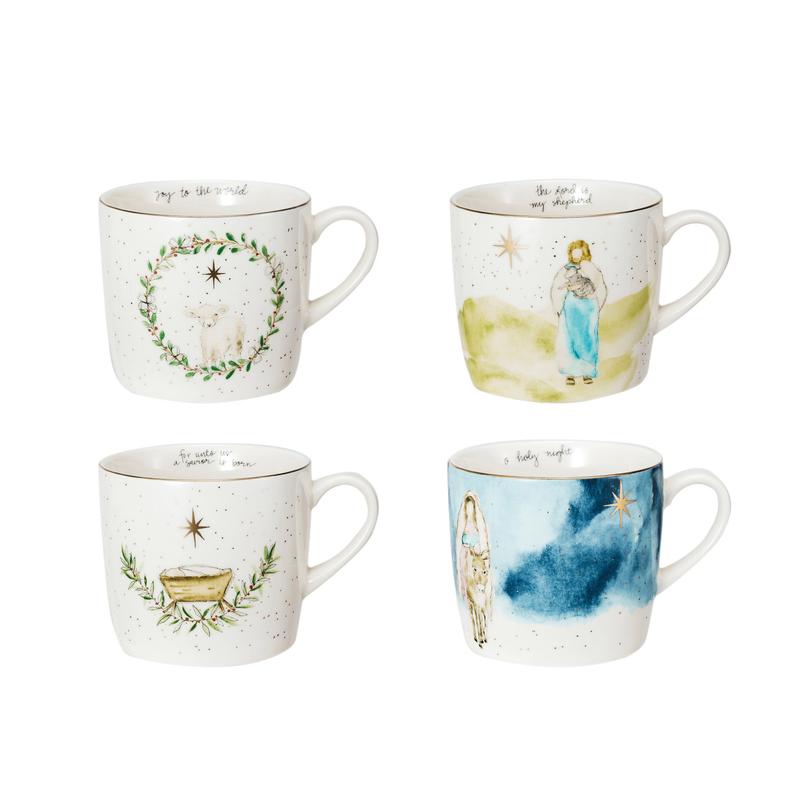 16 oz. Stoneware Mug w/ Gold Electroplating, 4 Styles e