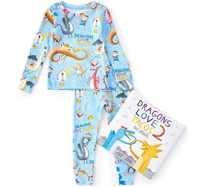 Dragon Loves Tacos Pajama Set - Hanging With Book