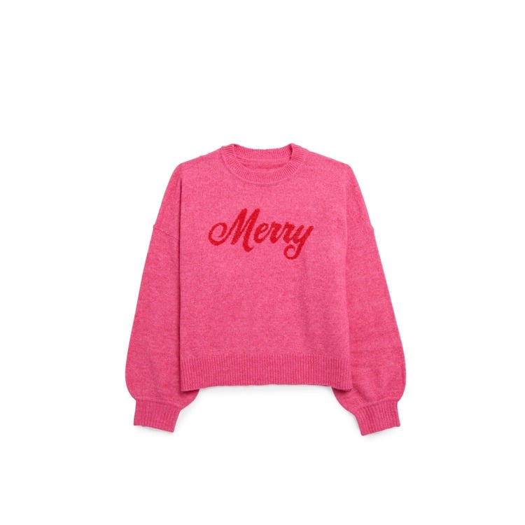 "MERRY" SWEATER,PINK