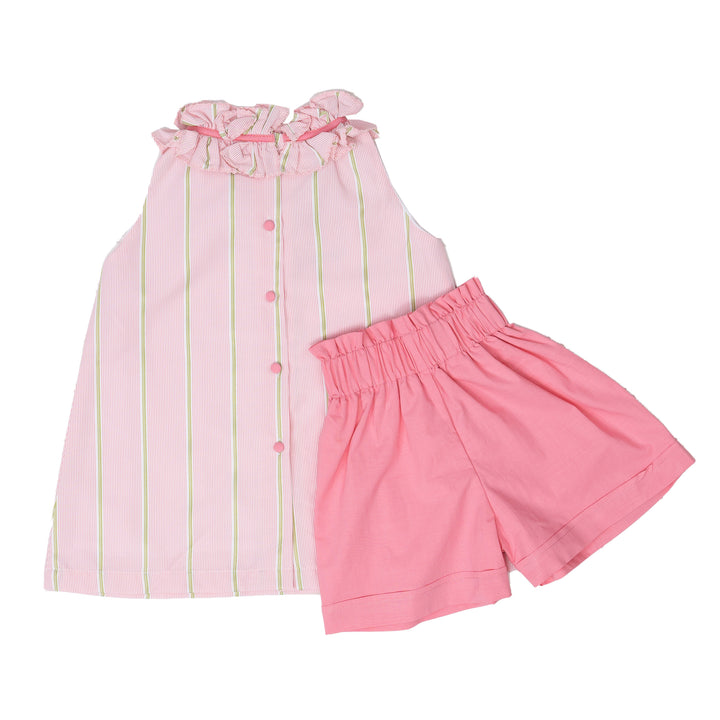 Delia Pink Striped Short Set
