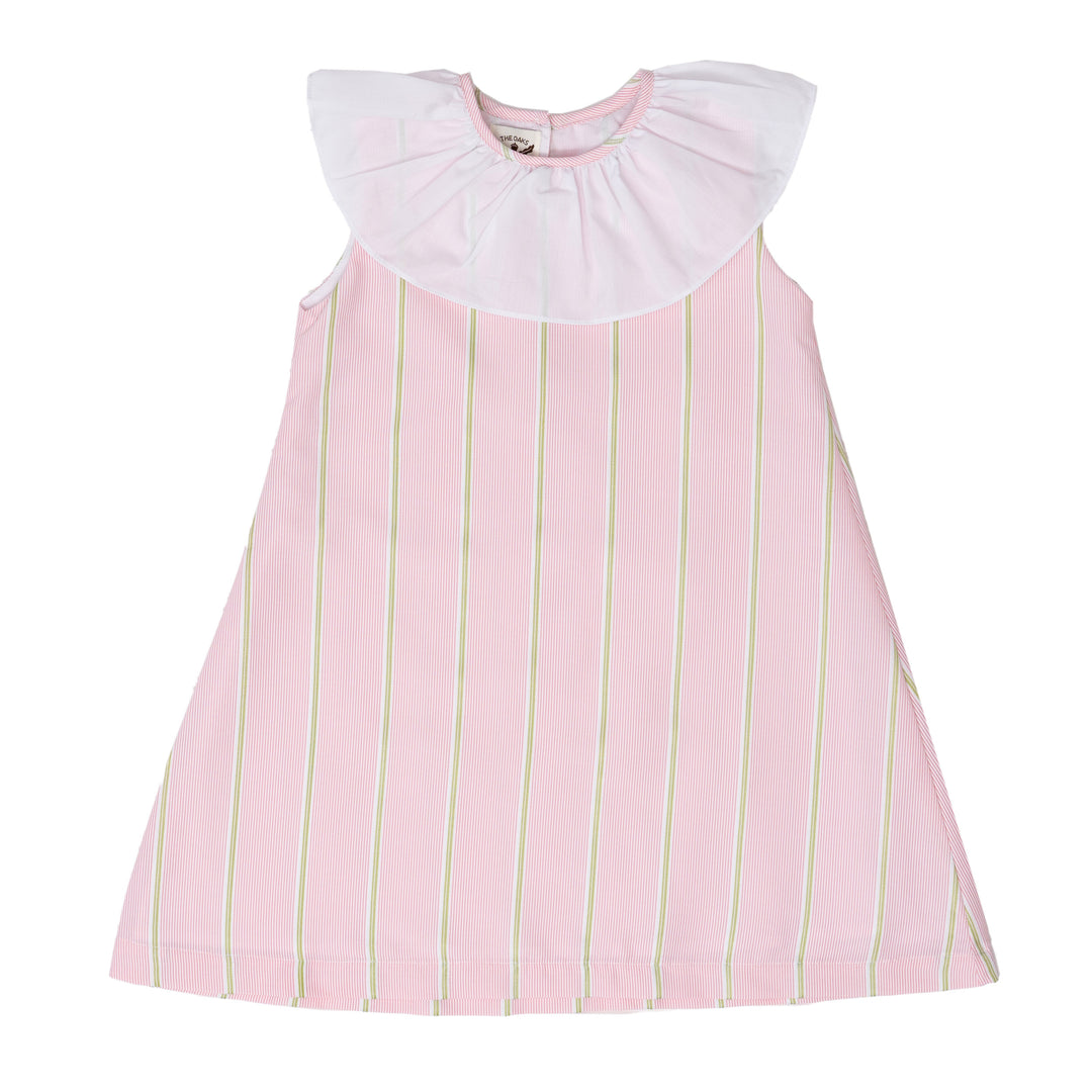 Lori Pink Green Striped Dress