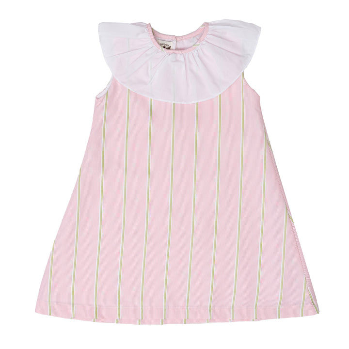 Lori Pink Green Striped Dress