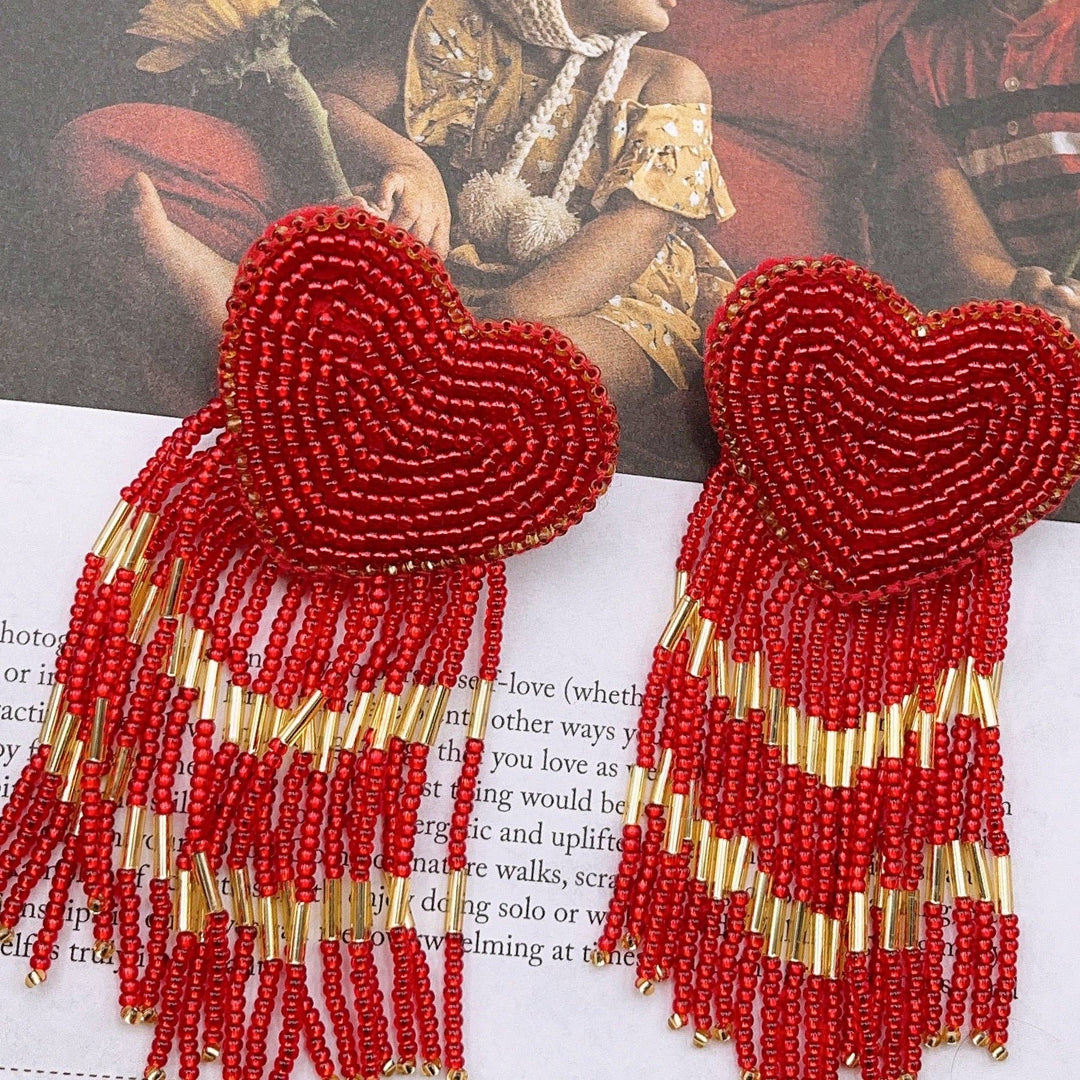 Treasure Jewels Inc. - Heart Tassel Red