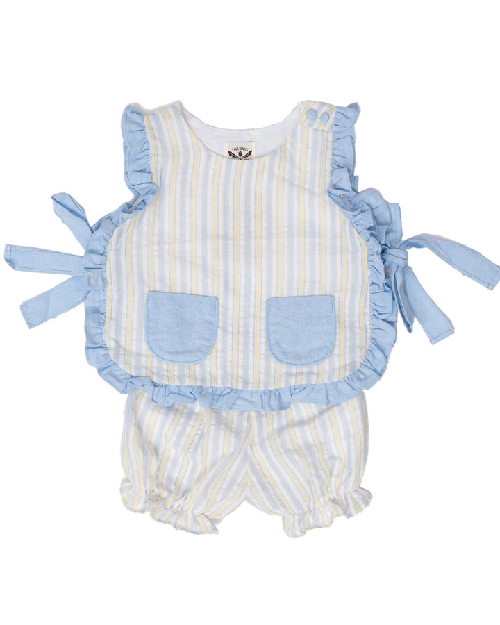 Lily Blue Yellow Striped Bloomer Set