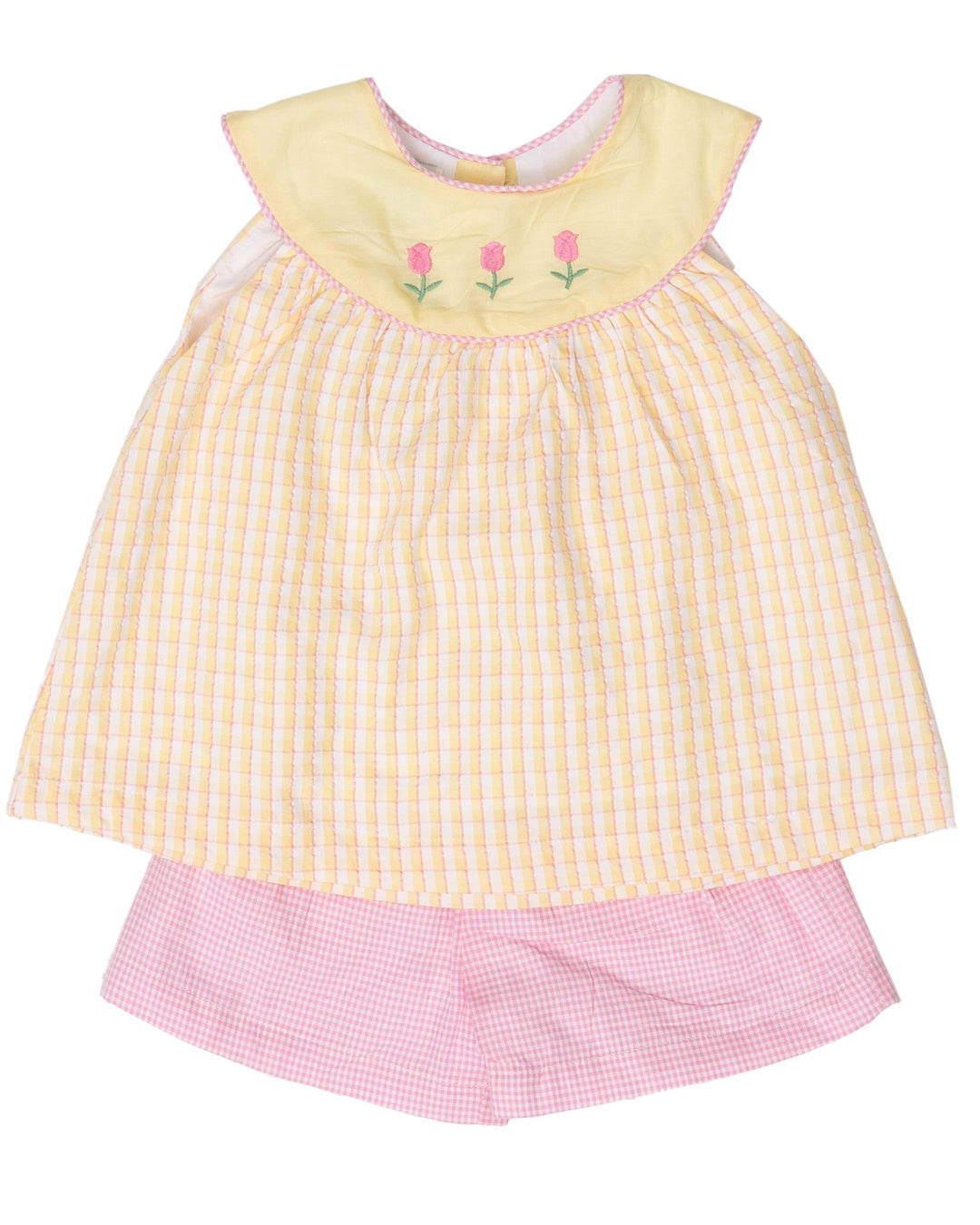 Juliette Yellow Pink Check Short Set