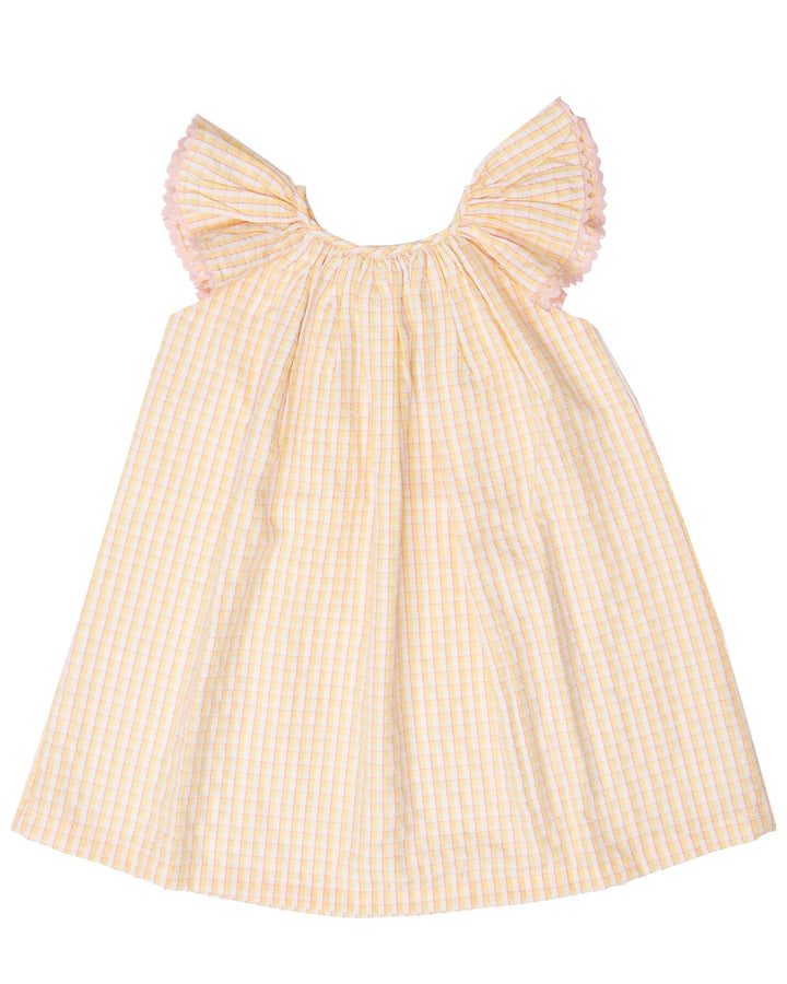 Judith Yellow Pink Check Dress