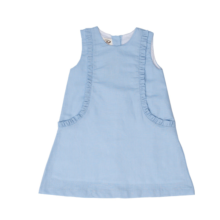 Kora Med Blue Linen Dress