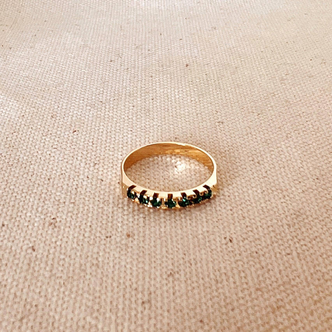 18k Gold Filled Emerald Crystals Ring