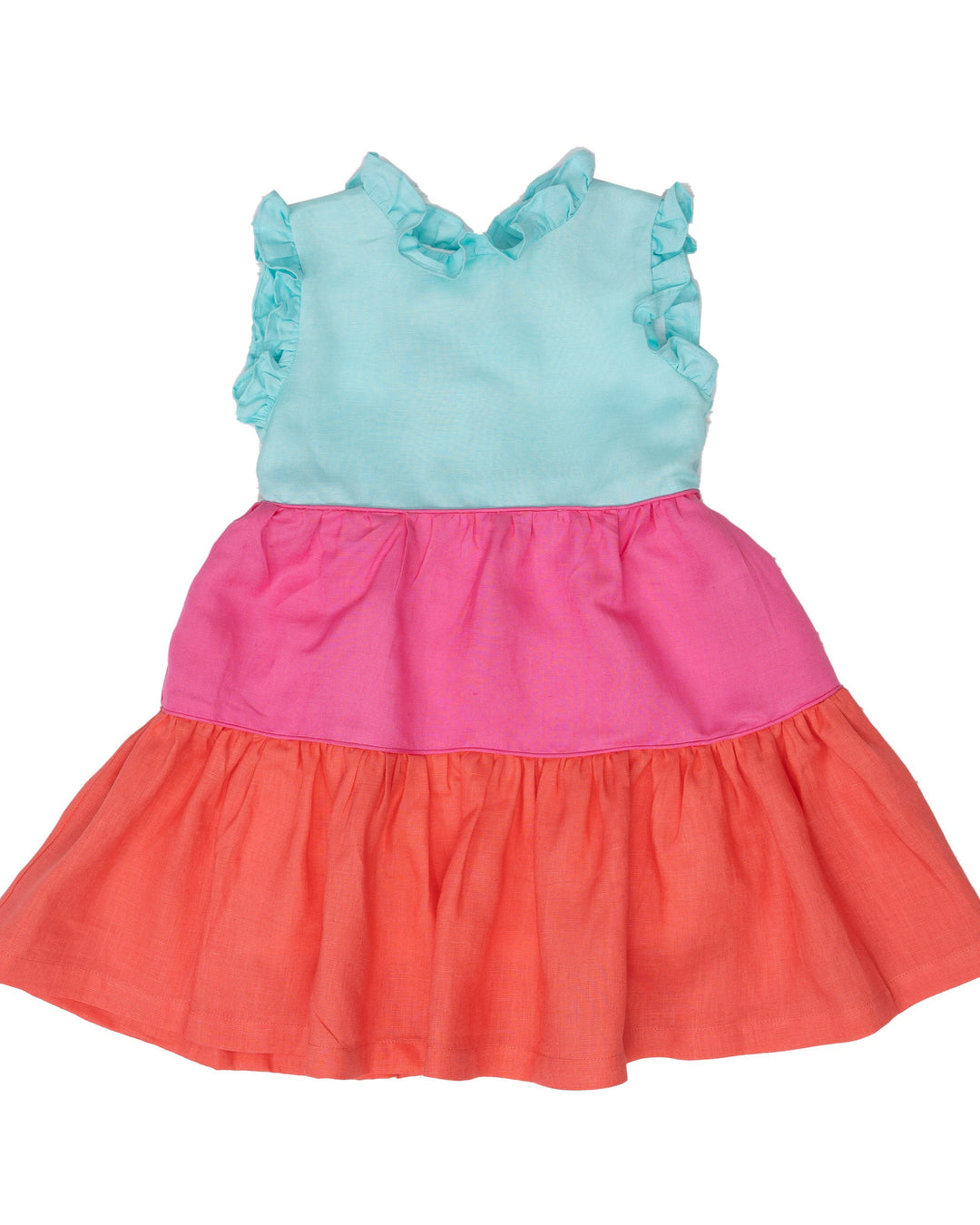 Linda Mom Bright Tropics Tiered Dress