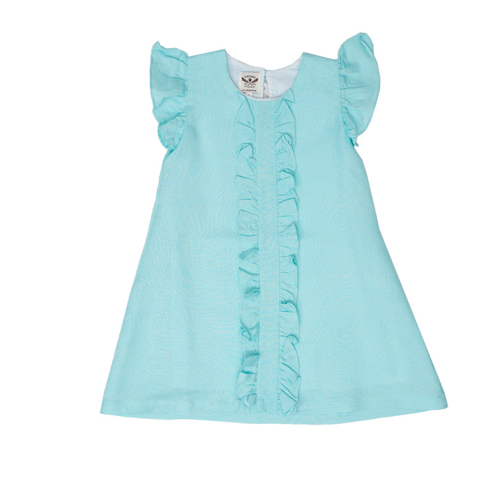 Ashley Aqua Linen Dress