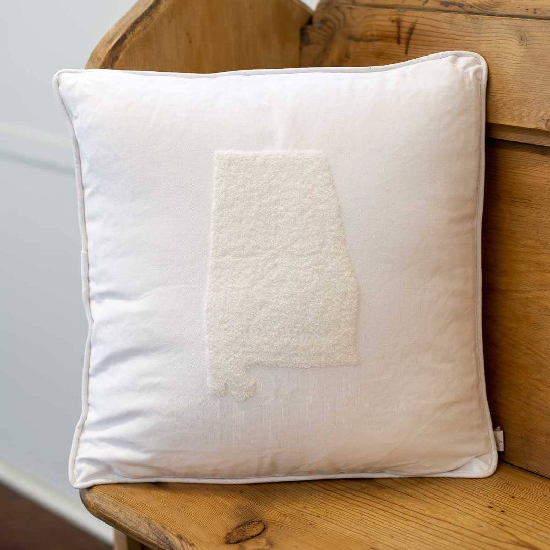 The Royal Standard - Alabama Embroidered Pillow Soft White 16x16