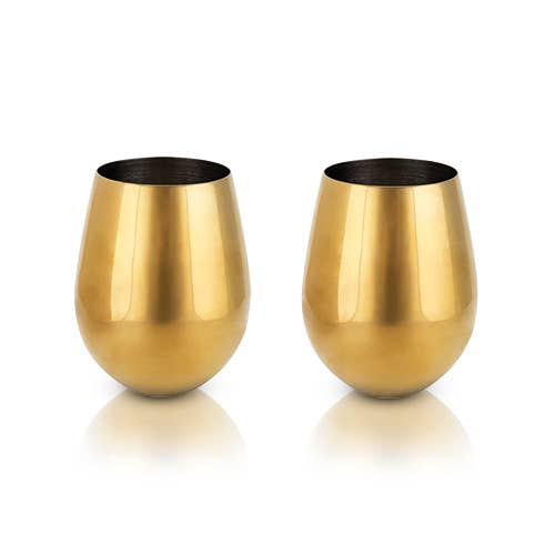 Gold Stemless Wine Glasses