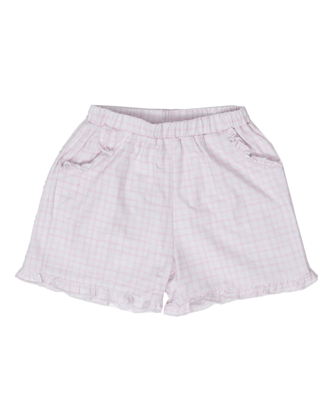 Girls Pink Windowpane Shorts