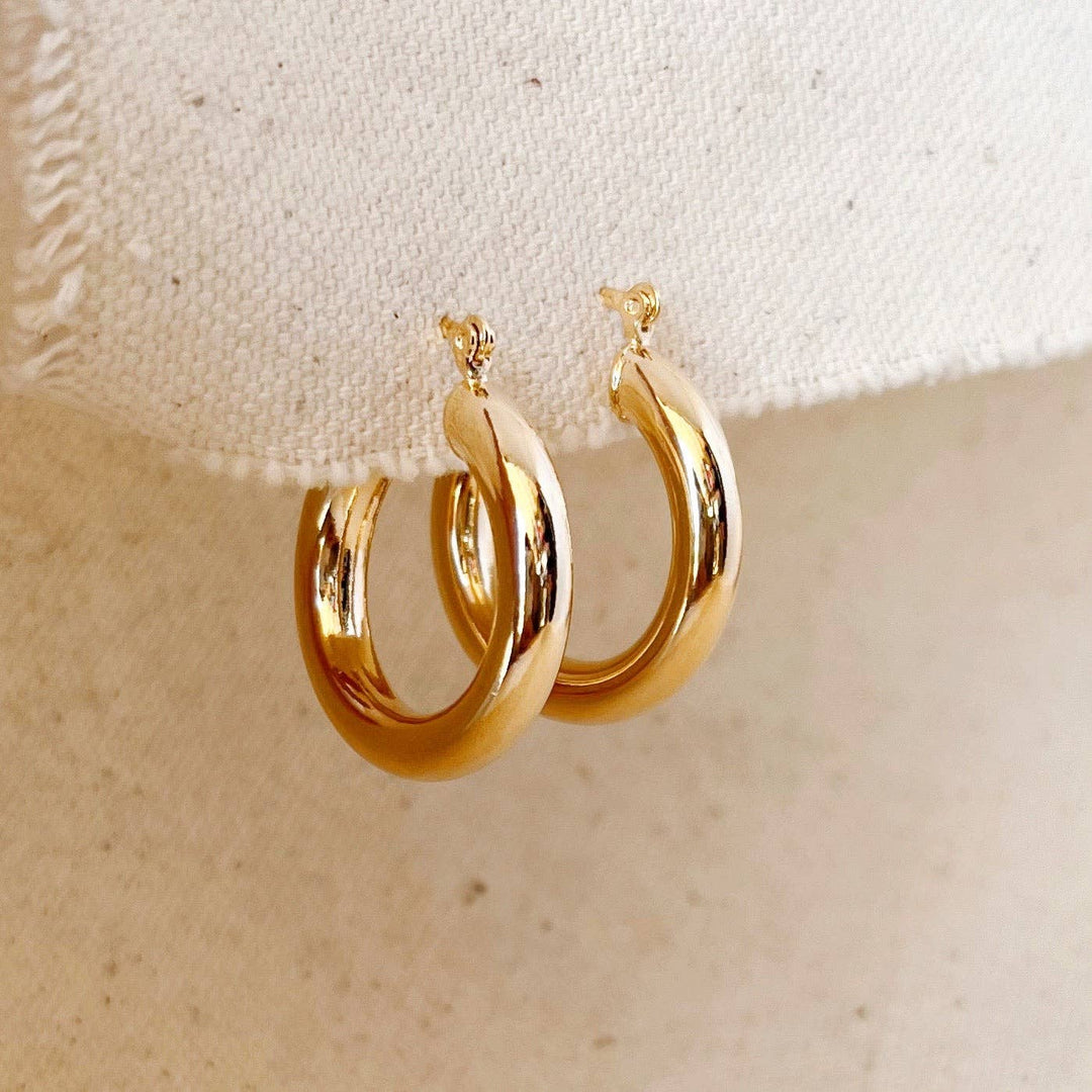 GoldFi - 18k Gold Filled Classic 25mm Tube Hoop Earrings