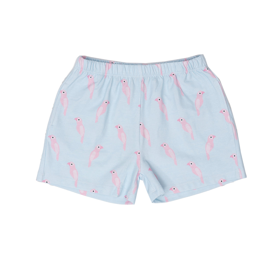 Blue & Pink Parrot Shorts