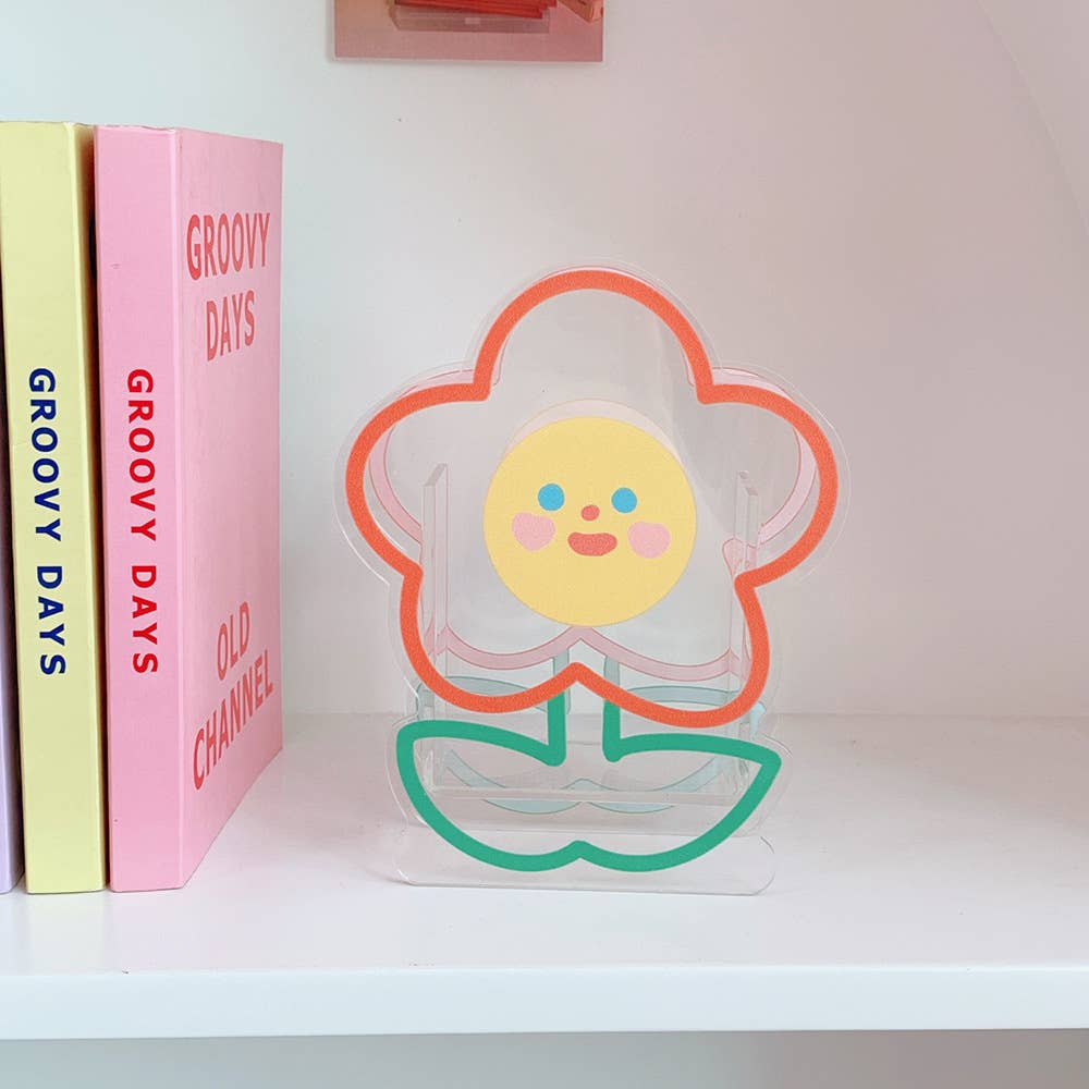 Flower Clear Acrylic Pen Holder