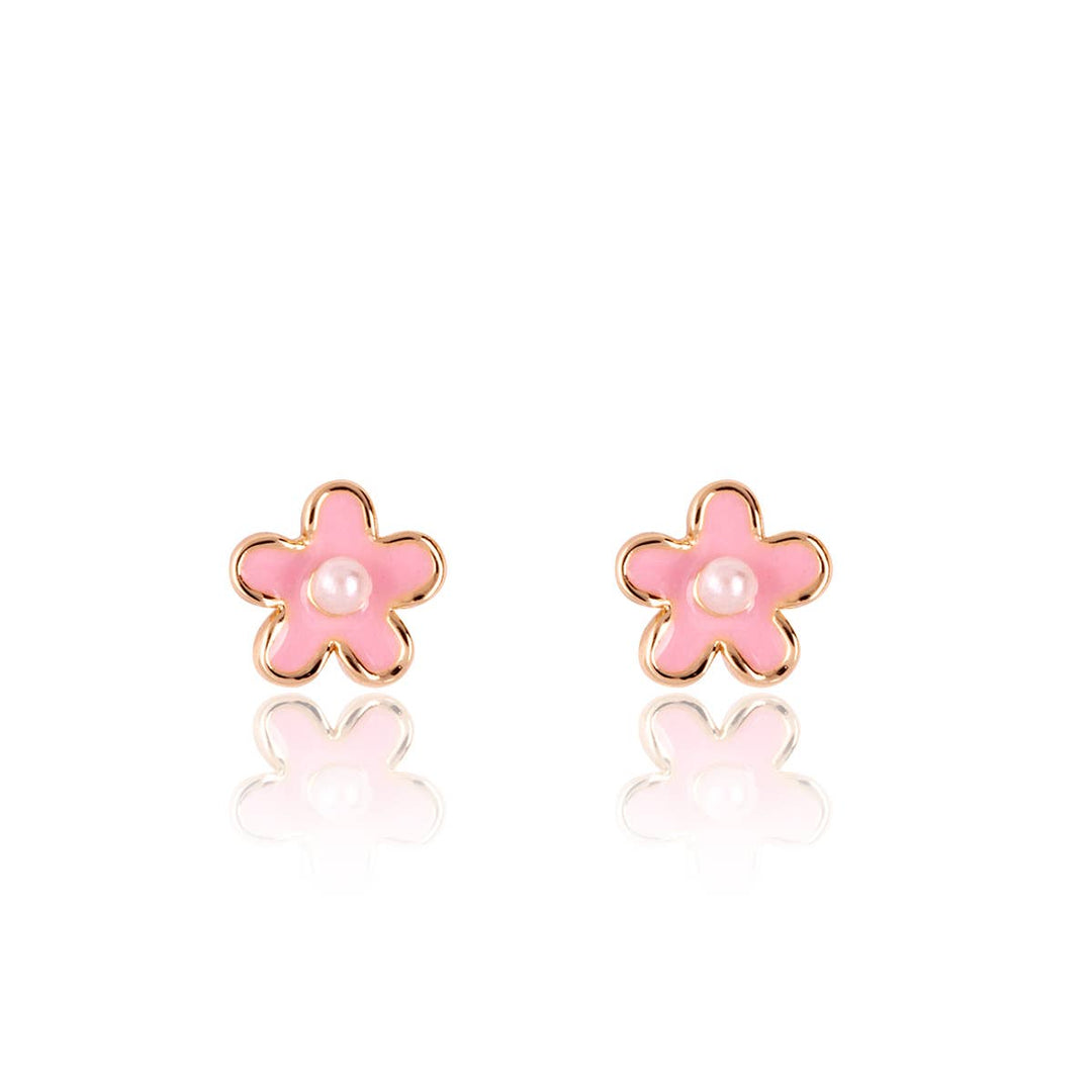 Girl Nation - Pink Fancy Flower Cutie Stud Earrings