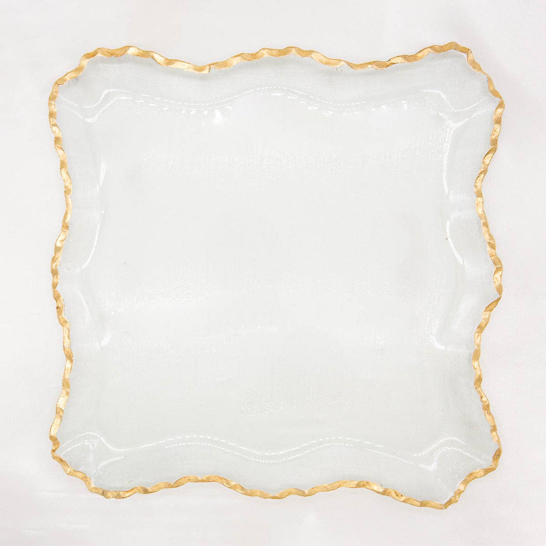 The Royal Standard - Montague Square Serving Tray Clear/Gold 12x12