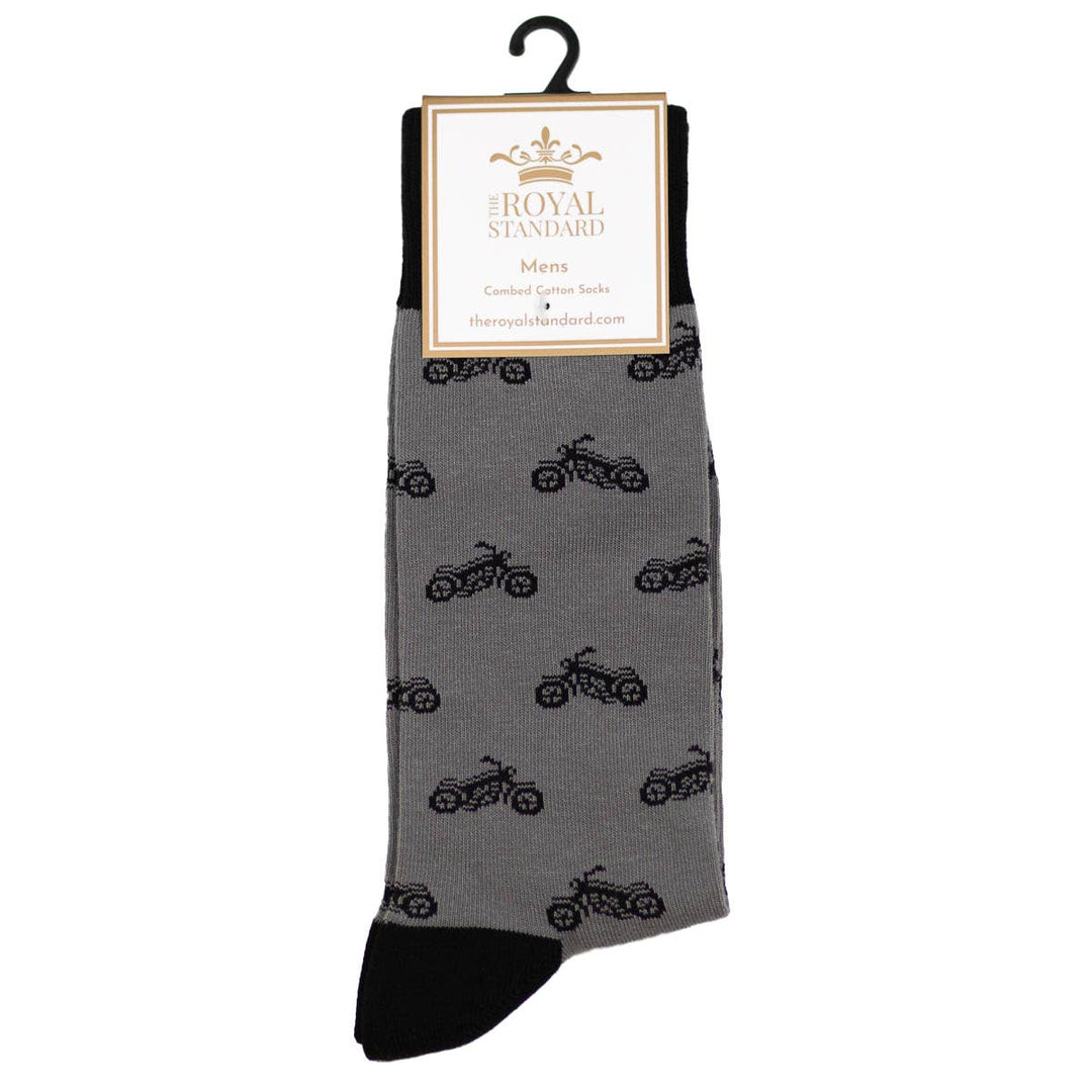 The Royal Standard - Men's Motorcycle Socks Gray/Black One Size