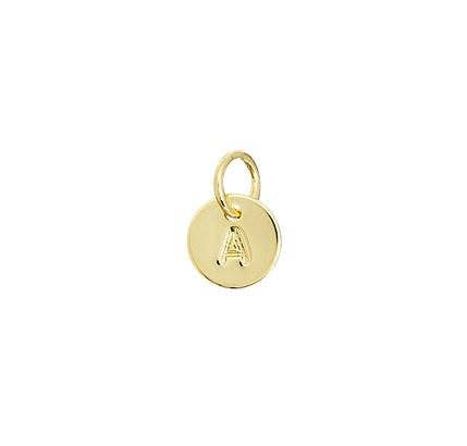 GoldFi - Stamped Tiny Initial Letter Charm in 18k Gold Filled Complete Alphabet