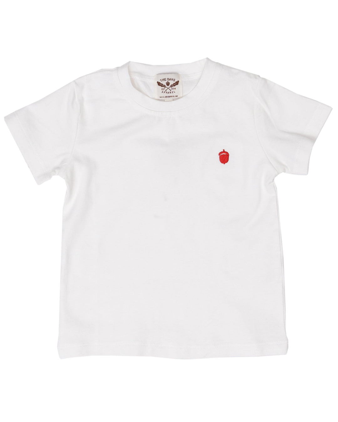 Oaks White with Red Acorn Signature Tee