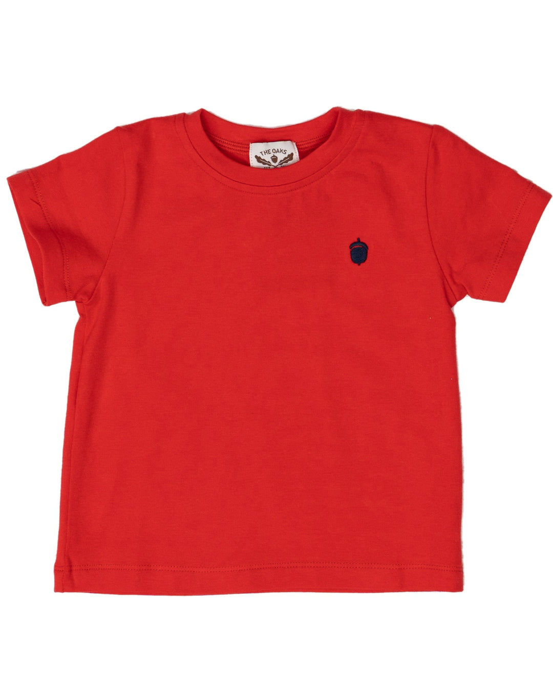 Oaks Red Signature Tee with Navy Acorn