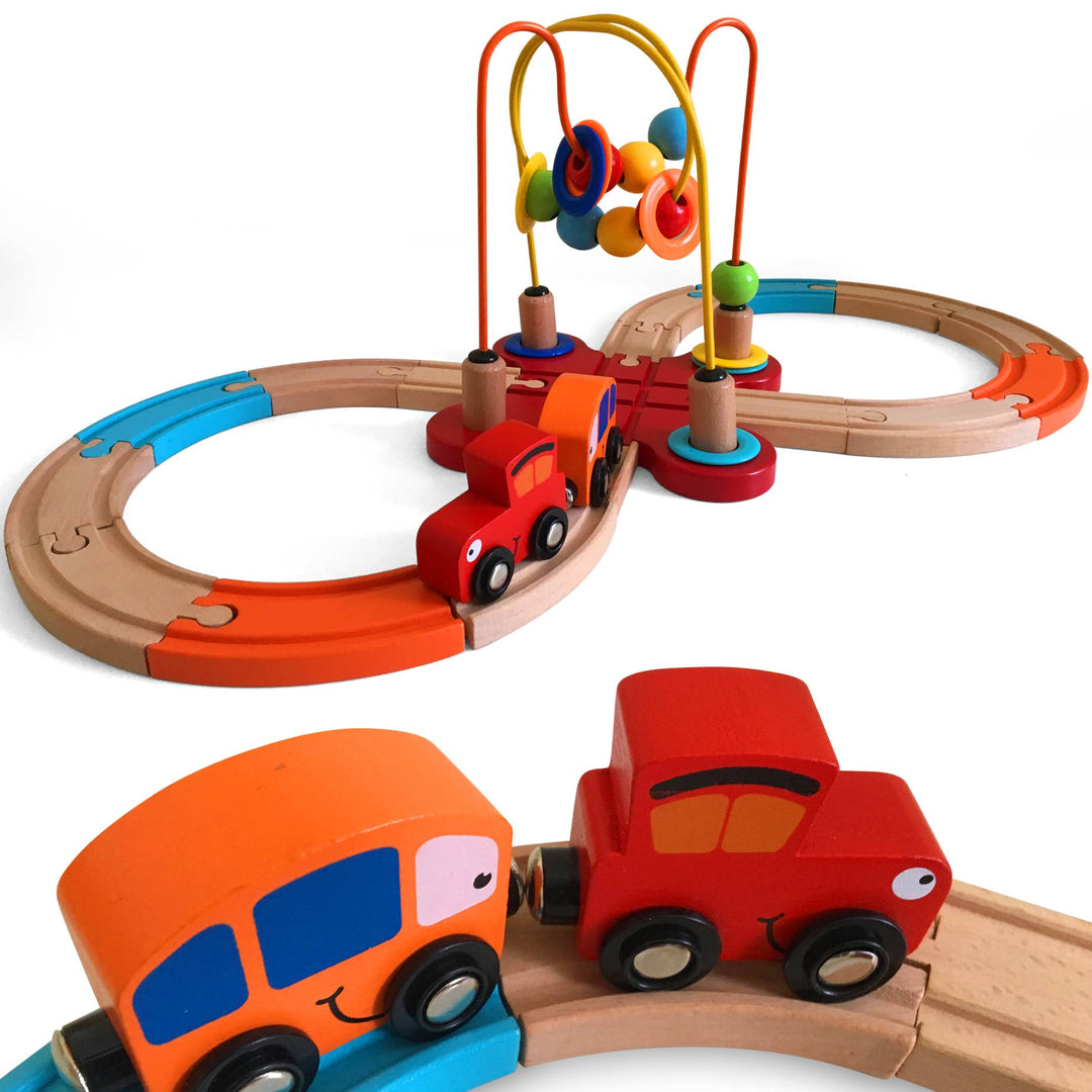 WOODEN MY FIRST RAILWAY TRAIN SET