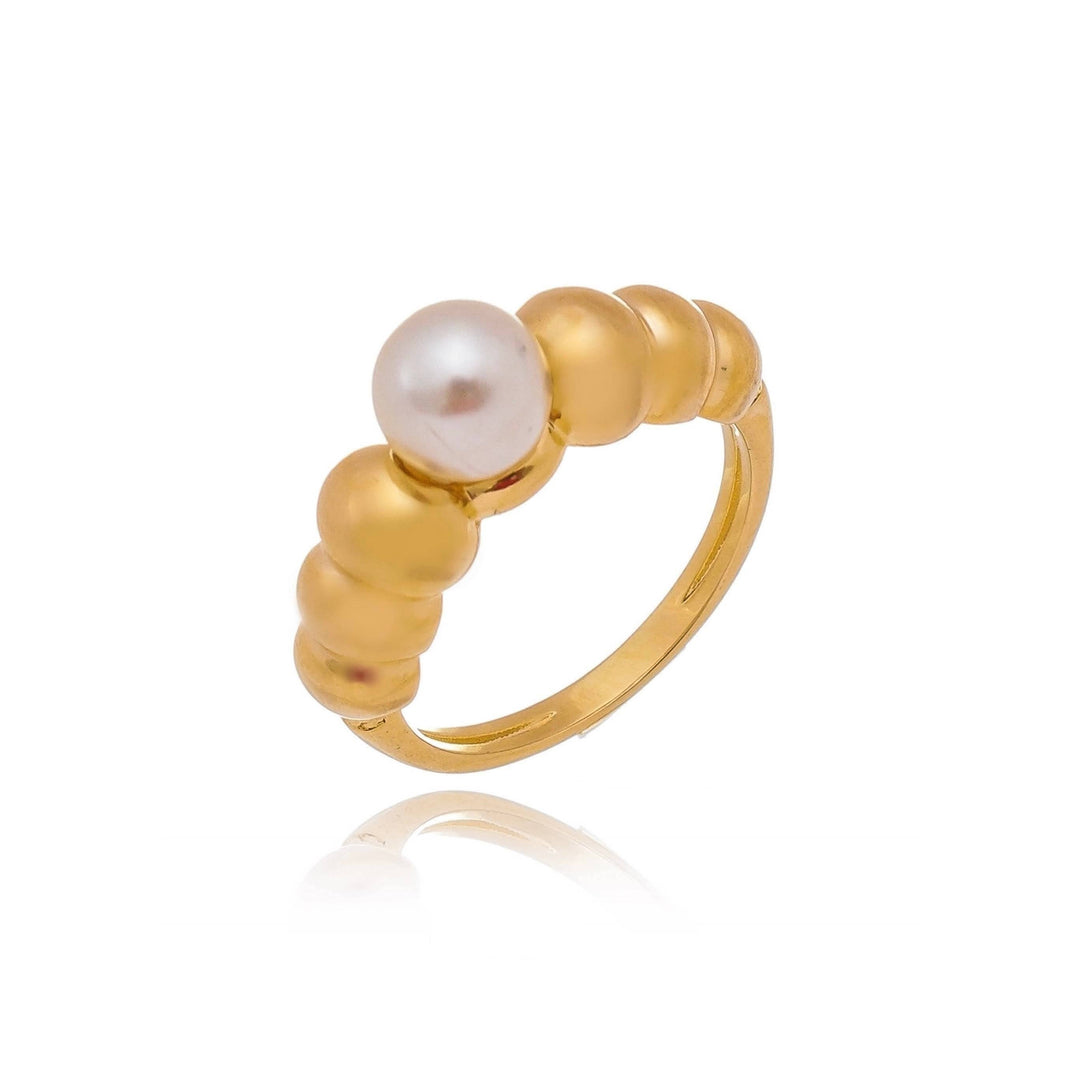 GoldFi - 18k Gold Filled Beads and Pearl Ring