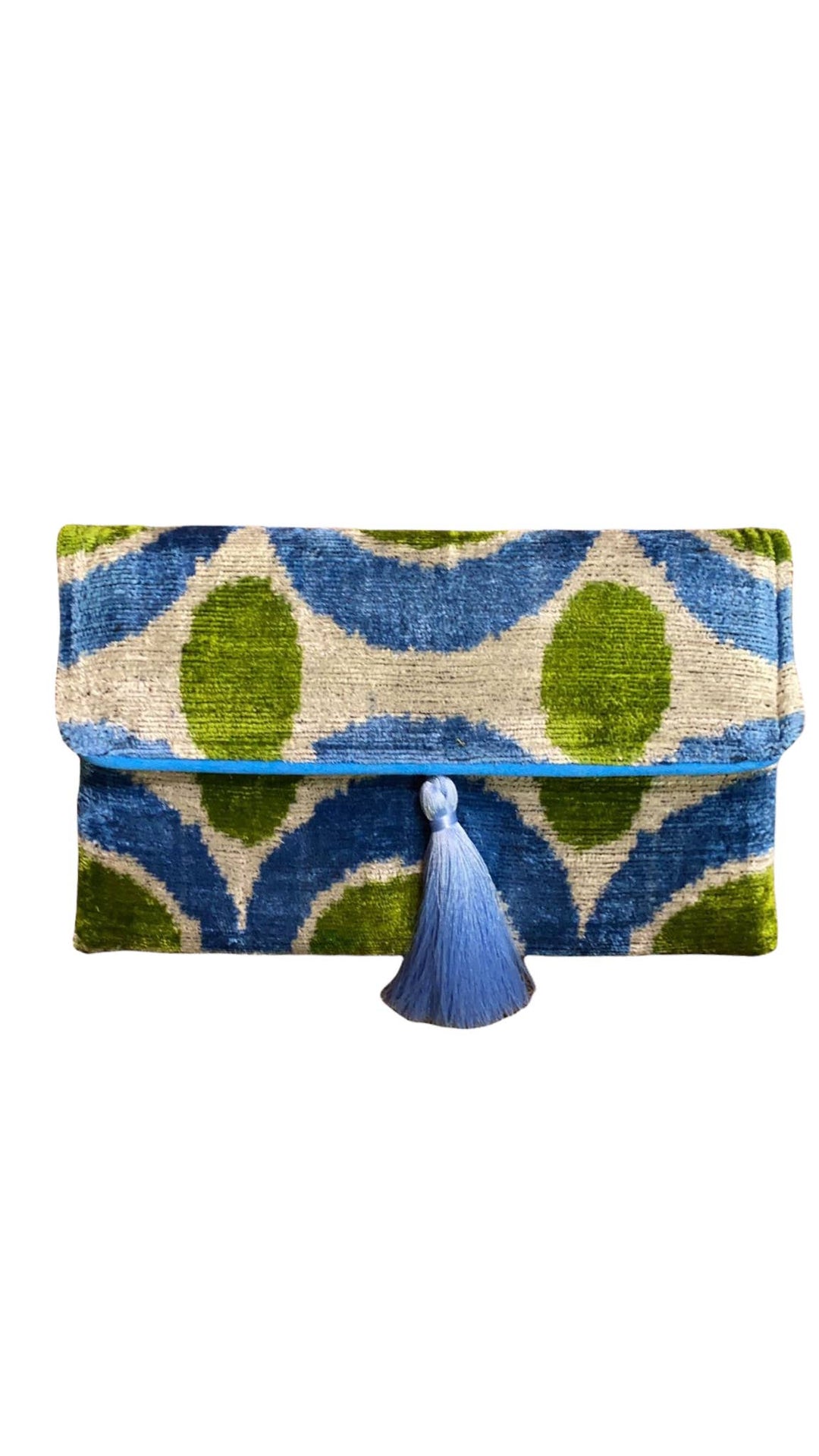 Silk Velvet Ikat Clutch